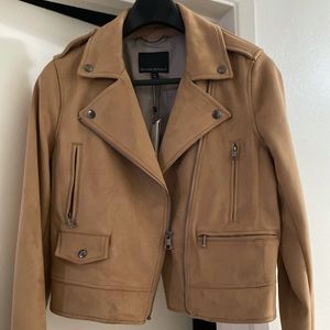Vegan suede moto jacket